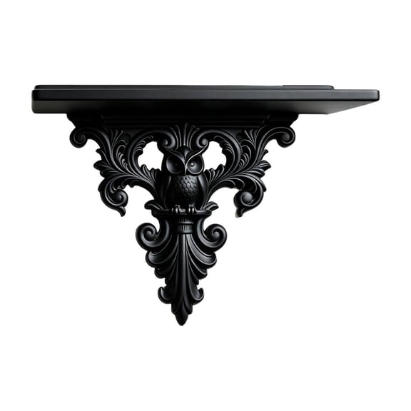 SLYNSHome Wall Mount Floating Shelf,Owl Shaped Vintage Hollow Sculpture Wall Display Rack,Black Decorative Wall Hanging Storage Bracket For Entryway Living Room Home Decor