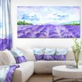 thumbnail image 1 of Blue Lavender Fields Watercolor - Landscape Canvas Art Print, 1 of 3