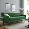 thumbnail image 1 of Modway Engage Channel Tufted Performance Velvet Sofa in Emerald, 1 of 8