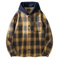 thumbnail image 3 of QHFBli Mens Flannel Hoodie Shirts Casual Button Down Plaid Shirt Jackets for Men Long Sleeve Stylish Hooded with Pocket, 3 of 4