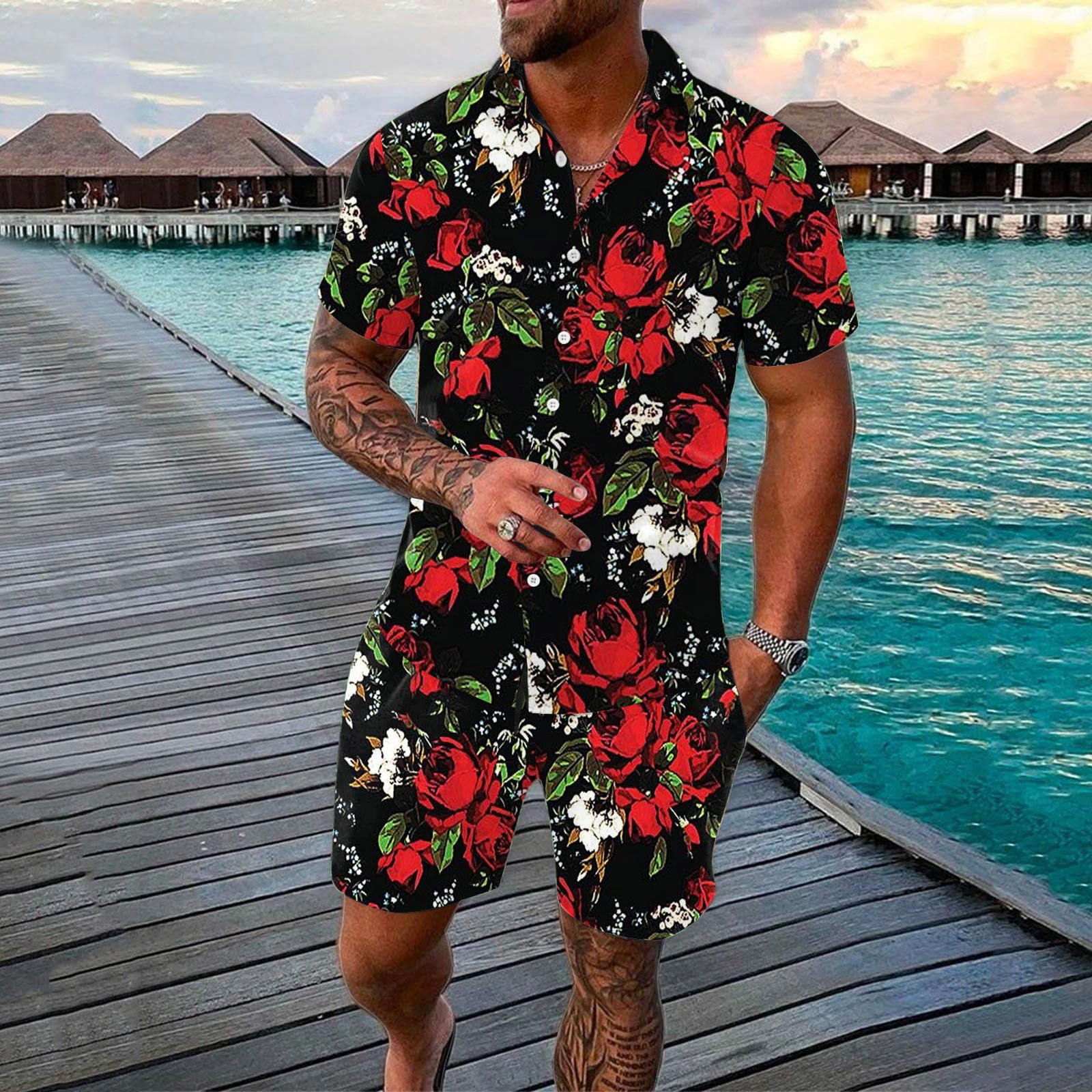 Summer Men's Suit Jacket and Shorts Half Sleeve Top Short