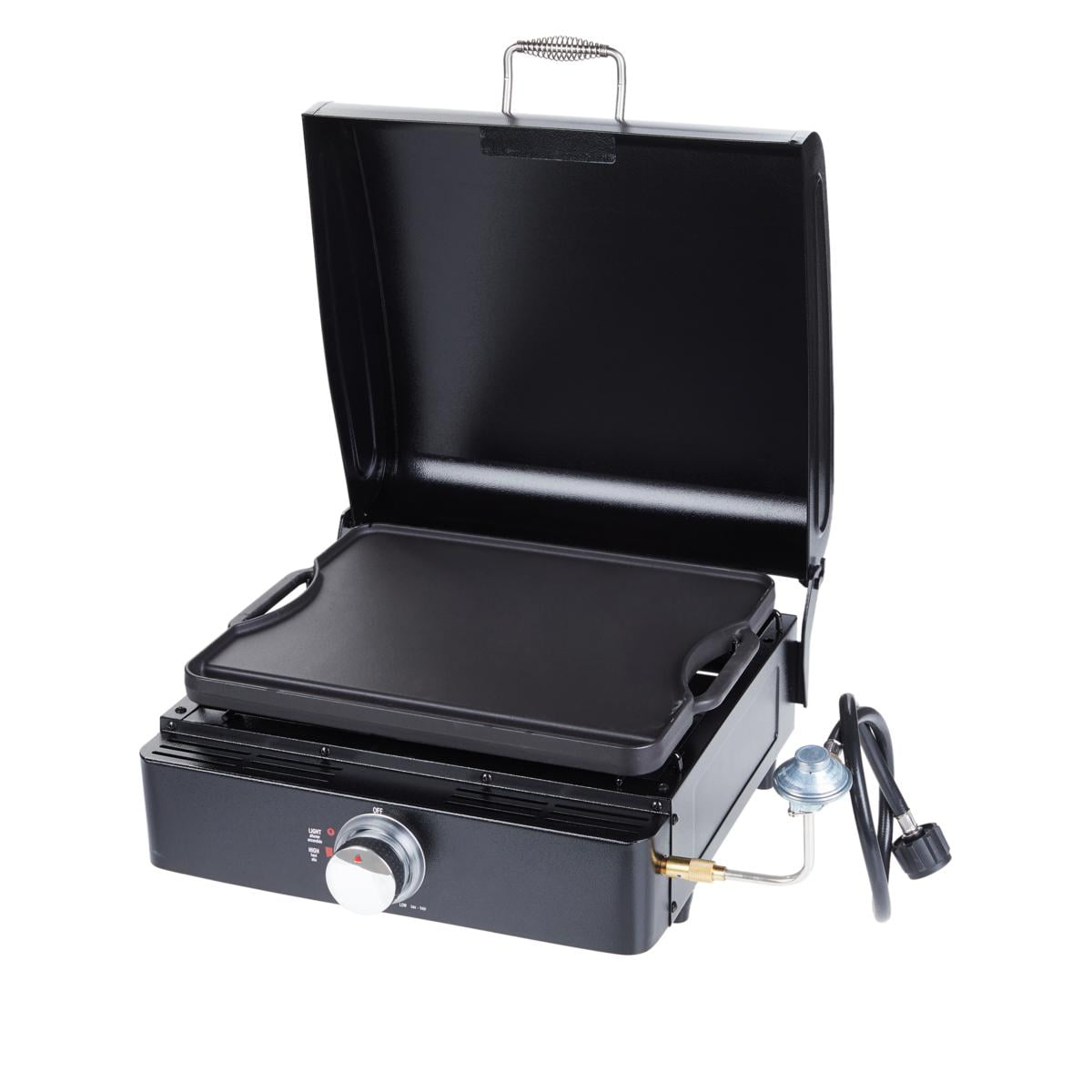 Lifesmart 17" Reversible Cast Iron Flat Top Gas Griddle with Lid and Carry Case