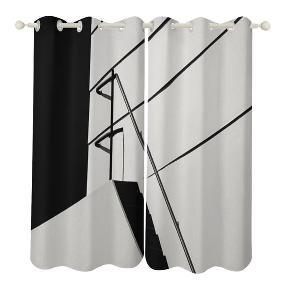 Blackout Curtains for Bedroom Geometric Lattice Full Room Darkening Grommet Curtains for Living Room,Thermal Insulated Ombre Drapes