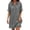 Gray, variant on Shirt Dresses for Women Short Sleeve V Neck Solid Color Sundresses Summer Vacation Mini Dresses, S-2XL