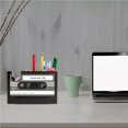 thumbnail image 4 of Portalápices Con Forma De Cassette Retro Organizador De Cesta De Almacenamiento Negro Portalápices En Forma De Cinta Para Regalo Para El Hogar Estudiante matsuzay EL010984-00, 4 of 6