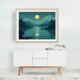 thumbnail image 3 of Luminous Night: A Serene Lake Reflects the Golden Moonlight Amidst Majestic Mountains and Whispering Pines - Illustration Night Sky Moon Lake Scenic Nature Unframed Wall Art Print 24 x 32 inches, 3 of 4