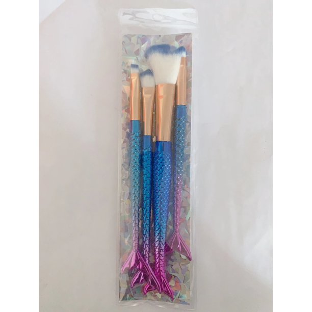 Juego de 4 brochas de maquillaje, brochas cosméticas para polvos, sombras de ojos, base, colorete, herramienta de maquillaje de belleza suave, 6 colores degradados