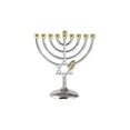 thumbnail image 1 of Hanukkah Menorah 9 Ramas, Plata Tamaño Completo Sin Deslustre - Candelabros Judíos Portavelas (7 Pulgadas, Plata) Kuyhfg Bienvenido a Kuyhfg, 1 of 5