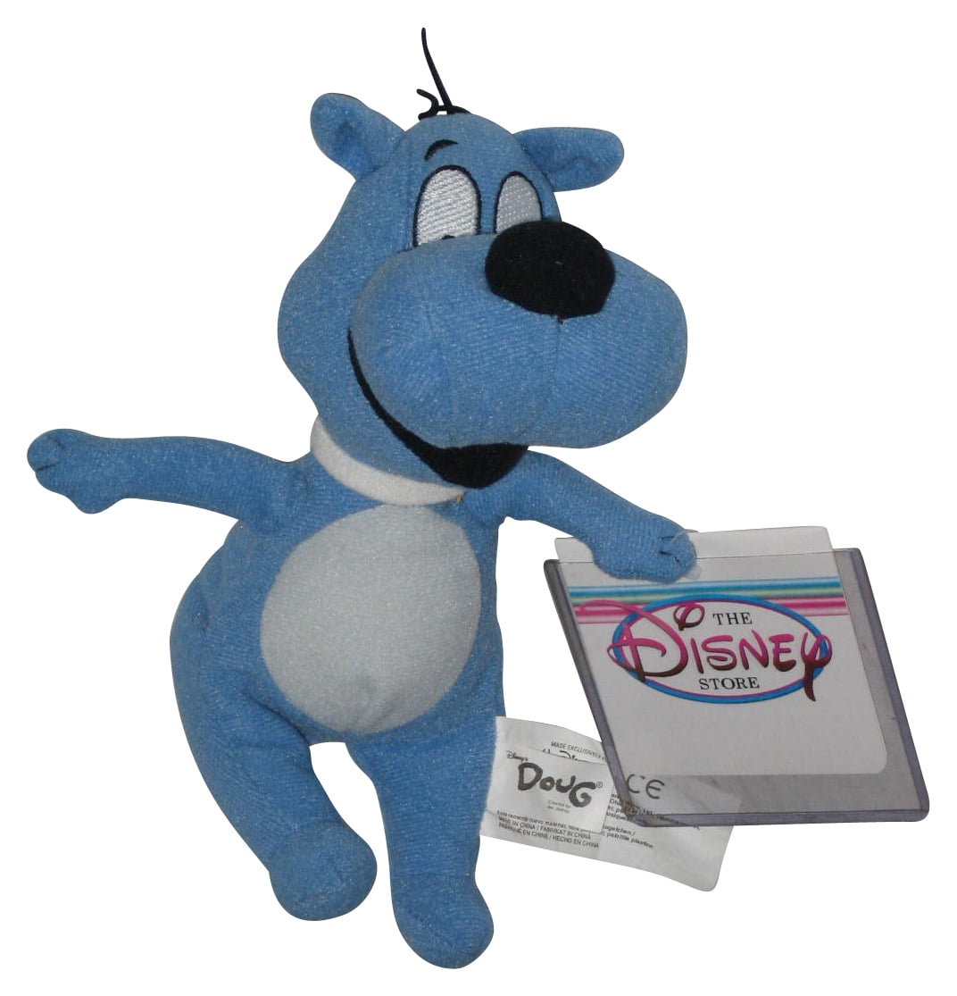 Disney Store Doug Porkchop Blue Dog 7Inch Bean Bag Toy Plush w/ Tag