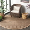 thumbnail image 3 of SAFAVIEH Wicker Juan Geometric Indoor/Outdoor Area Rug, Gray/Brown, 6'7" x 6'7" Round, 3 of 13