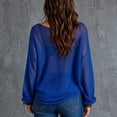 thumbnail image 4 of Women Scoop Neck Sweater Long Sleeve Oversized Knit Pullover, 4 of 5