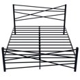 thumbnail image 6 of Queen Size Platform Bed with Under-bed Storage, Metal Platforn Bed Frame with Headboard, No Box Spring Needed, Black, 6 of 7