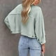 thumbnail image 4 of Puntoco moda mujer Casual cuello vuelto manga larga suelta sin capucha prendas de vestir camiseta otoño blusa tops Puntoco Puntoco-6210, 4 of 7
