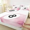 thumbnail image 3 of Feelyou Girly Pink Billiards Twin Sheet Sets, Cartoon Sports Lover Twin Fitted Sheet, Teen Kid Child Flat Sheet, Lightweight Room Decor, 3-Piece, 3 of 7