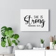 thumbnail image 5 of Scripture Walls Strong Proverbs 31:25 Plain Bible Verse Canvas Christian Wall Art Ready to Hang Unframed, 5 of 12