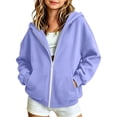 thumbnail image 6 of HomeDM Girls Boys Long Sleeve Sweatshirts Full Zip Long Sleeve Hoodie with Pockets Solid Color, 6 of 10