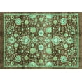thumbnail image 1 of Ahgly Company Machine Washable Indoor Rectangle Oriental Turquoise Blue Traditional Area Rugs, 8' x 12', 1 of 4