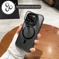 thumbnail image 1 of New Lens Metal Bracket Phone Case For iPhone 15 14 13 12 11 Pro Max Plus Magsafe Magnetic Clear Independent Lens Protect Cover, 1 of 7