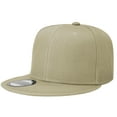 thumbnail image 3 of 2-pack Classic Snapback Hat Cap Hip Hop Style Flat Bill Blank Solid Color Adjustable Size Black & Khaki, 3 of 6