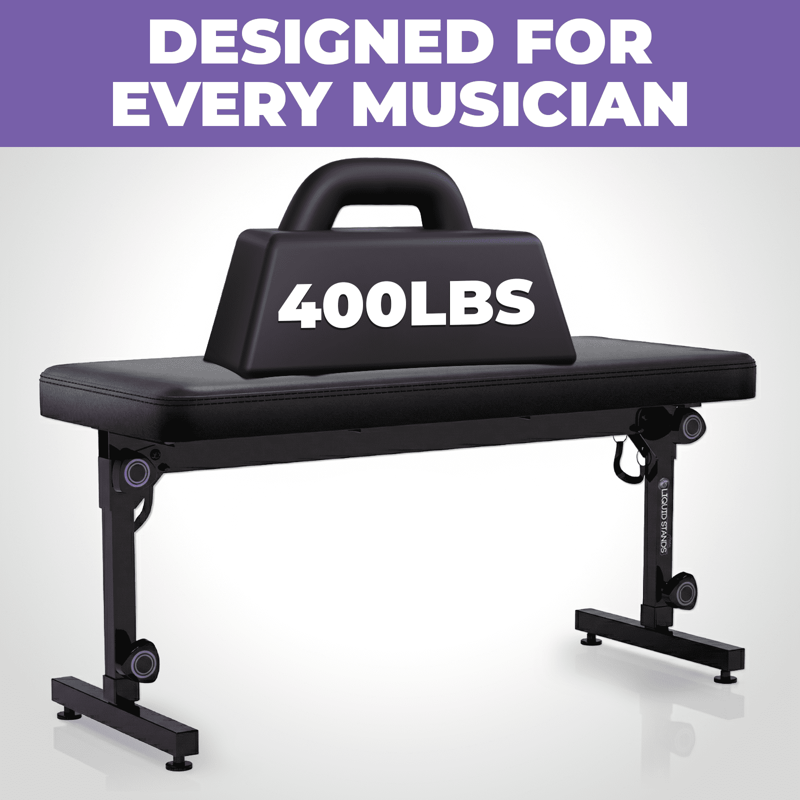 Liquid Stands Foldable Duet Piano Bench Adjustable Height Music Stool - Portable Hydraulic Piano Bench Dual Seat for Keyboard Stand with Black Leather Padded Cushion for Musicians Stool Chair
