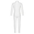 thumbnail image 5 of Haitryli Kids Girls Unitard Full Body Long Sleeve One Piece Ballet Dance Gymnastics Leotard Dancewear Ivory 15-16, 5 of 7