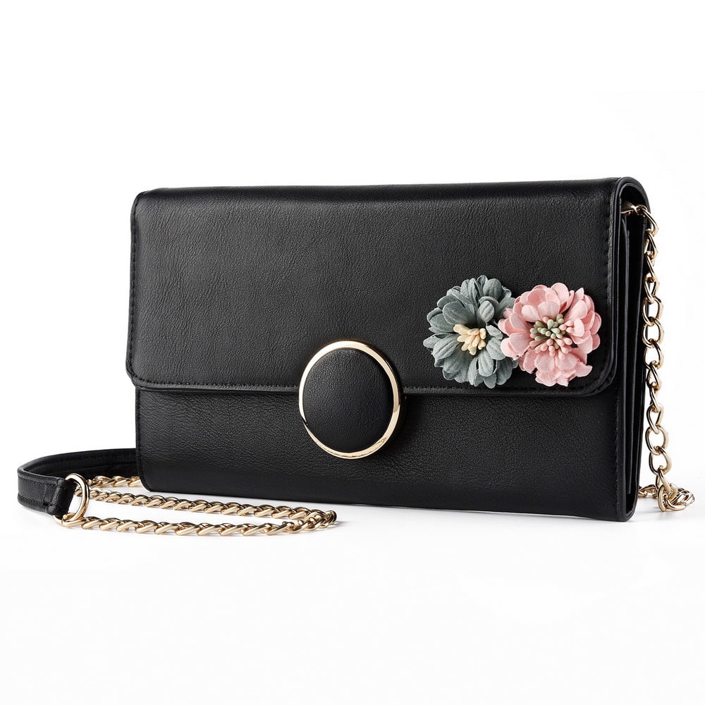 soft black leather clutch bag