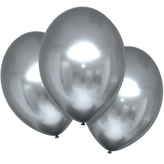 6 Satin Platinum Luxe Balloons 11"