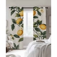 thumbnail image 4 of Summer Lemon Blackout Curtains for Bedroom Living Room Darkening Curtains 90 Inch Watercolor Leaves Floral Country Plant Black Out Window Curtain Privacy Window Treatment Grommet Drapes 52"x90"x2, 4 of 9