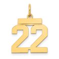 thumbnail image 1 of 14k Yellow Gold Small Number 22 Necklace Charm Pendant Charms, 1 of 8
