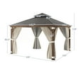 thumbnail image 7 of BELLEZE 12 x 12ft Hardtop Gazebo, Widen Pole Outdoor Canopy, Aluminium Frame Galvanized Steel Double Roof Waterproof Gazebo Tent with Nettings and Curtains for Patio, Backyard, Deck, Lawns, Garden, 7 of 7