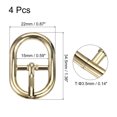 thumbnail image 2 of Uxcell 4Pack 0.59" Single Prong Belt Buckle Oval Center Bar Buckles for Leather Craft, Gold, 2 of 7