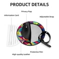 thumbnail image 4 of Monkey 2pcs PU Leather Round Bag Tags with Privacy Cover and Name ID Tag - Suitcase Tags for Travel Luggage, Handbags, Backpacks, School Bags, 4 of 6