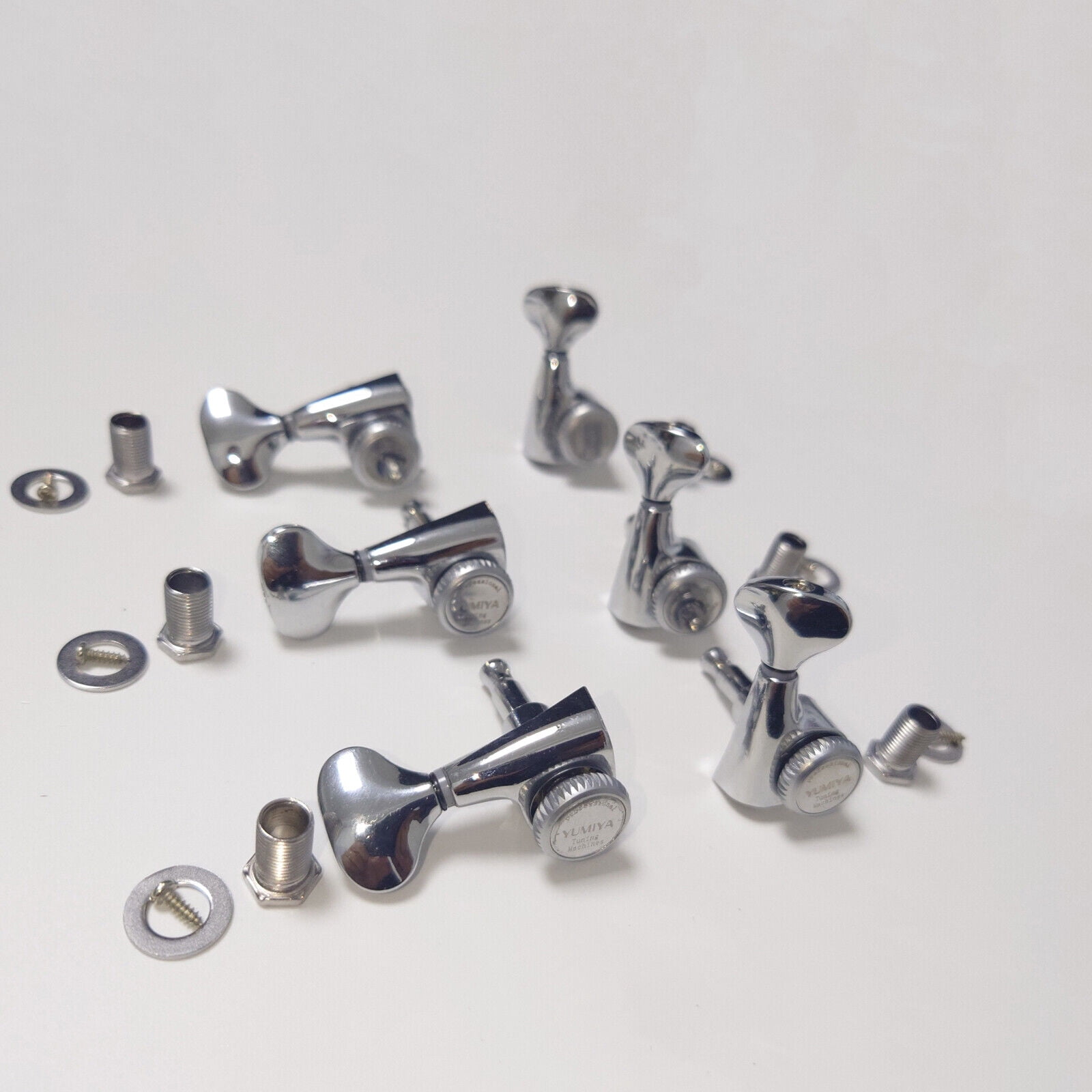 6 Pieces 3L 3R Guitar Lock String Tuners – Locking Tuning Key Pegs Machine Heads Replacement Parts for ST TL Style Electric, Folk or Acoustic Guitars – Nickel