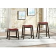 thumbnail image 4 of Homelegance 18" Dining Height Wooden Bar Stool Saddle Seat Barstool, Red Brown, 4 of 4