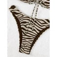 thumbnail image 6 of Top-kevin Bold Zebra Print Bandeau Bikini Set - Chic & Flattering Two Piece Swimsuit, 6 of 6