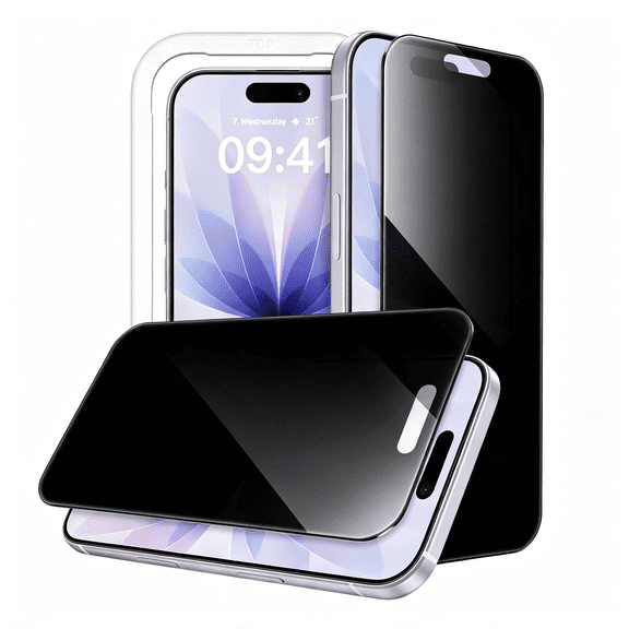 GJX Iphone 17 Screen Protector Privacy 360° Privacy Screen Protector for Iphone 17,2-Pack | 4-Way Privacy Protection,Anti-Spy Tempered Glass,Easy Installation Tool