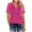 Hot Pink, variant on DxhmoneyHX Womens 3/4 Sleeve Shirts Sparkly Sequined Crew Neck Basic Tunic Tops Causal Loose Fit Performances Blouse