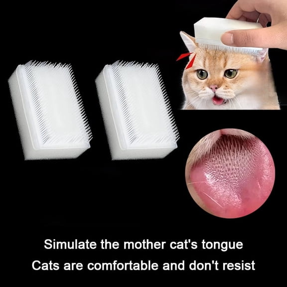 2PCS Cat and Dog Massage Brushes, Bath Brushes, Multi-functional Brushes Specially Designed for Pets, Vacuuming Sponge Cleaning Brushes, A Comb That Mimics a Cat's Tongue