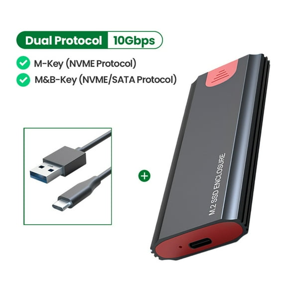 Dual Protocol M2 Ssd Case M.2 To USB Type C Nvme Enclosure Mobile Hard Disk Box 2tb for Nvme Pcie Ngff Sata M/b Key Ssd