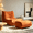Orange, variant on MOONMISS Chenille Fabric Chaise Lounge Chair with Ottoman, Ergonomic Lazy Sofa for Adults, Soft Cloud Couch for Living Room, Bedroom, Green