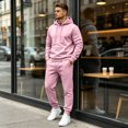 thumbnail image 2 of Trgacdwlo Mens Sweatsuits 2 Piece Set Tracksuit Casual Hoodie and Joggers Sport Pant Set Fall Winter Hoodie Sweatsuits Casual Athletic Outfits Pink XL, 2 of 9