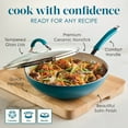 thumbnail image 3 of Rachael Ray Cucina 11 inch Ceramic Nonstick Stir Fry Pan with Lid, Marine Blue, 3 of 9