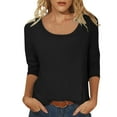 thumbnail image 2 of Bdfzl Hauts pour Femmes Blouse Ample à Sequins Manches 3/4 - Col Rond & Noir Élégant TG, 2 of 9