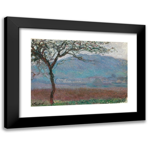Claude Monet 14x11 Black Modern Framed Museum Art Print Titled - Field in Giverny (1887)