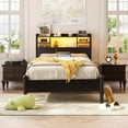 thumbnail image 6 of iSunirm Bookcase Headboard for Twin Size Bed with Storage, Headboard with LED Light & Power Outlets, Sturdy Twin Size Wood Headboard Only for Twin Size Bed Frame, 40.2'' Width, Black, 6 of 8