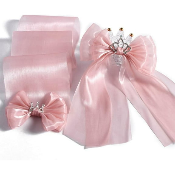 22 Yards 1 1/2 Inch Light Pink Sheer Organza Ribbon Chiffon Ribbon Soft Smooth Shimmer Transparent Gauze Satin Ribbons