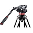 thumbnail image 4 of Manfrotto MVH502A 2-Section Aluminum Tripod with Fluid Head, Bundle with RC Standard Pan Bar Ex Remote Control, Black, 4 of 6