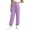 Purple, variant on Inleife Women's Fashion Solid Color Bundling Of Feet Trousers Drawstring Full Length Cuffed Pants with Pocket