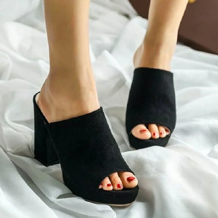 

Cathalem Sandal Women Summer Mouth Fish Flip-Flop Shoes Sandals Slippers Slide Sandals for Women Flat Rhinestones Open Toe Black 6.5