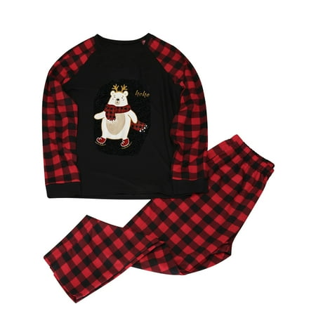 

Matching Family Christmas Pajamas Soft Party Nightwear Letter Print Casual Tops Printed Pants